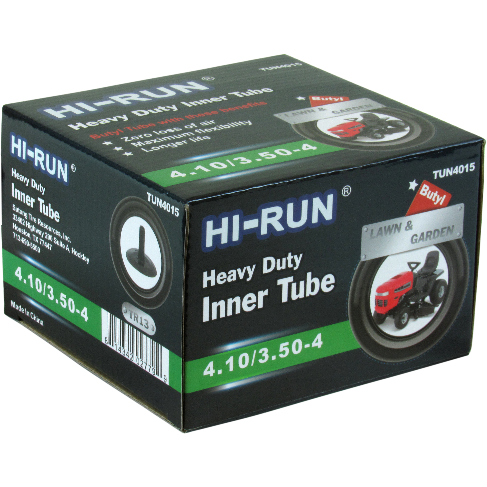 HI-RUN, Tube 4.10/3.50-4 (TR13) Lawn Garden, Fits Rim Size 4 in, Included (qty.) 1 Model# TUN4015